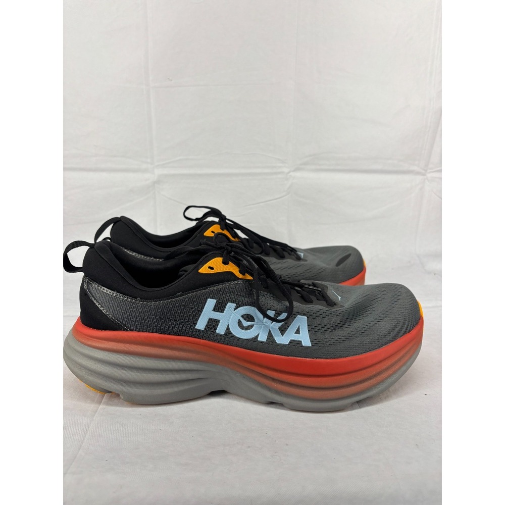Hoka One One Bondi 8 Mens Running Sneaker Shoes Gray 13D 1123202-ACTL